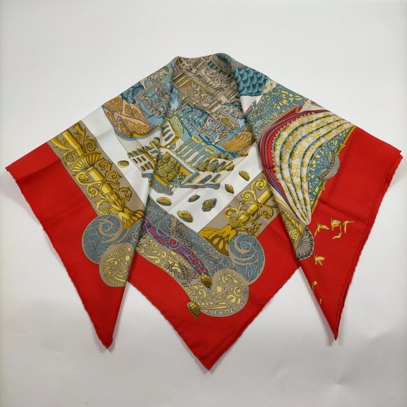 Hermes scarf Carre 90 Reds Silk100% - Picture 3 of 10